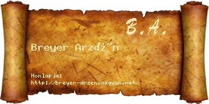 Breyer Arzén névjegykártya